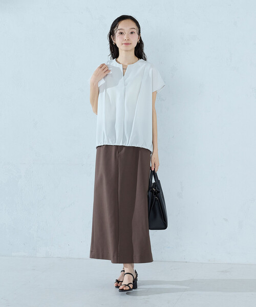 COMME CA ISM（コムサイズム）の「ノースリーブ タックブラウス（シャツ/ブラウス・レディース・グリーン/チャコール/グレイッシュベージュ・MEDIUM/LARGE）」の5枚目の写真