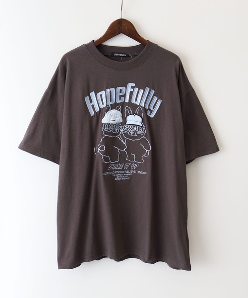 SpRay（スプレイ）の「【大人可愛い/ワンポイント】うさぎ刺繍 Ｔシャツ（Tシャツ/カットソー・レディース・アイボリー/オートミール/スミクロ・FREE）」の10枚目の写真