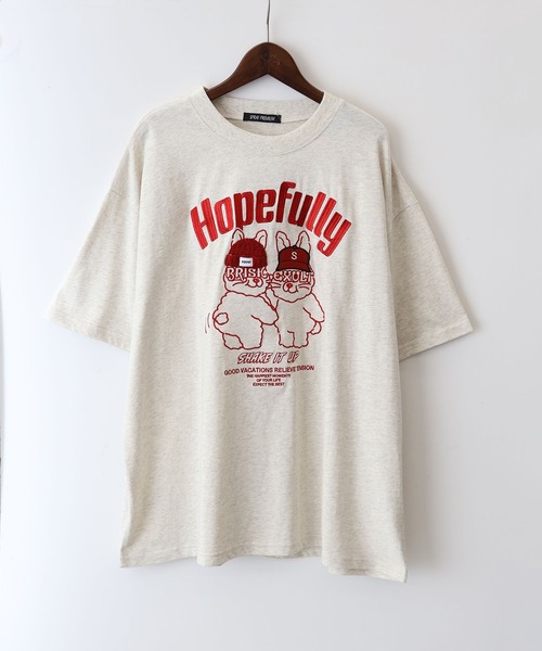 SpRay（スプレイ）の「【大人可愛い/ワンポイント】うさぎ刺繍 Ｔシャツ（Tシャツ/カットソー・レディース・アイボリー/オートミール/スミクロ・FREE）」の16枚目の写真