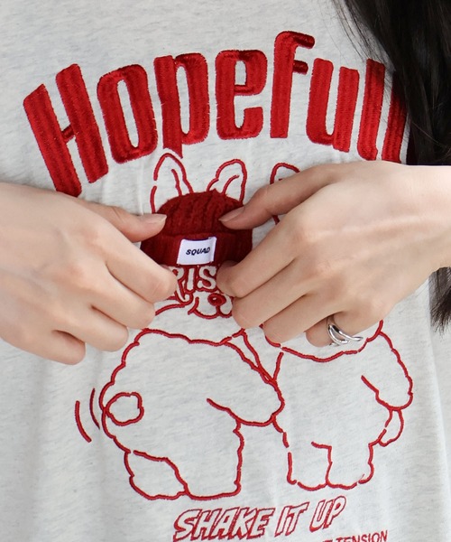 SpRay（スプレイ）の「【大人可愛い/ワンポイント】うさぎ刺繍 Ｔシャツ（Tシャツ/カットソー・レディース・アイボリー/オートミール/スミクロ・FREE）」の20枚目の写真