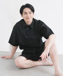 KYOETSU（キョウエツ）の「【選べる丈】メンズ しじら 甚平 シャツタイプ(長ズボン/半ズボン)（ルームウェア/パジャマ）」