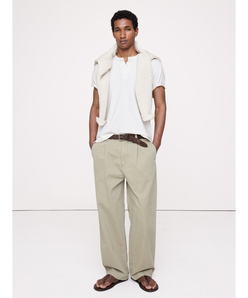 Banana Republic（バナナリパブリック）の「ソフト ヘンリー Tシャツ（Tシャツ/カットソー・メンズ・グリーン/アイボリー/ブラック・S/M/L/XL）」の10枚目の写真