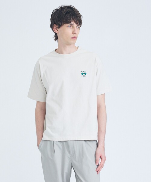 ABAHOUSE GRAY（アバハウスグレイ）の「【アイコン刺繍】ボックスシルエット Tシャツ（Tシャツ/カットソー・メンズ・ホワイト/グレイッシュベージュ/チャコールグレー/ブルー/グリーン・48/46）」の3枚目の写真
