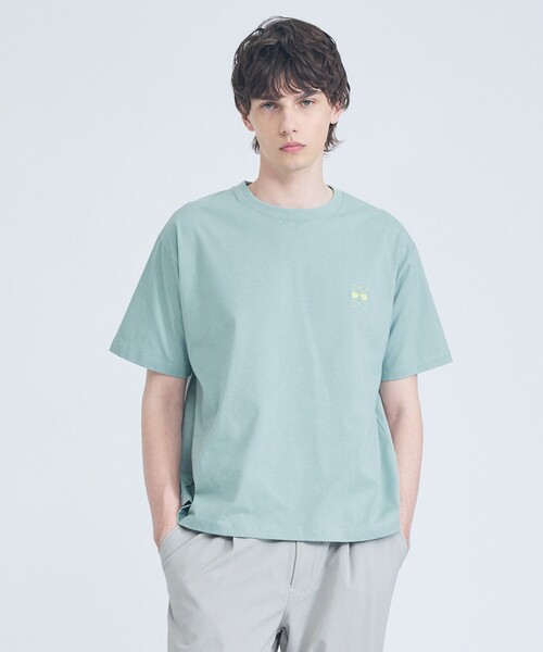 ABAHOUSE GRAY（アバハウスグレイ）の「【アイコン刺繍】ボックスシルエット Tシャツ（Tシャツ/カットソー・メンズ・ホワイト/グレイッシュベージュ/チャコールグレー/ブルー/グリーン・48/46）」の4枚目の写真