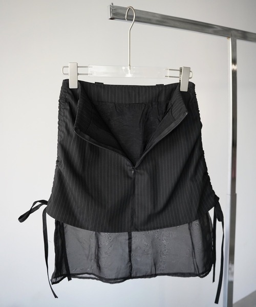SANSeLF（サンセルフ）の「【SANSeLF】サイドシャーリングシアードッキングスカート saw26s060（スカート・レディース・ブラック・FREE）」の10枚目の写真