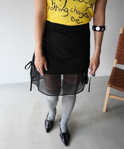 SANSeLF(サンセルフ)の「【SANSeLF】サイドシャーリングシアードッキングスカート saw26s060(スカート・レディース・ブラック・FREE)」の14枚目の写真