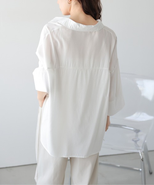La-gemme(ラジェム)の「2wayドロストスキッパーシャツ(シャツ/ブラウス・レディース・ブラック/ホワイト・フリー)」の11枚目の写真