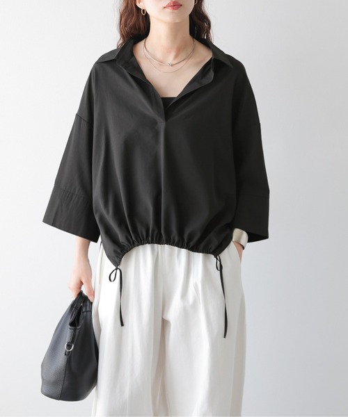 La-gemme(ラジェム)の「2wayドロストスキッパーシャツ(シャツ/ブラウス・レディース・ブラック/ホワイト・フリー)」の19枚目の写真