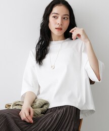 Dessin | 【新色追加/体型カバー】美光沢カットソーボクシーシルエット(Tシャツ/カットソー)