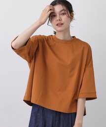 【体型カバー】美光沢カットソーボクシーシルエット