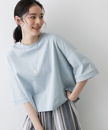 Dessin | 【新色追加/体型カバー】美光沢カットソーボクシーシルエット(Tシャツ/カットソー)