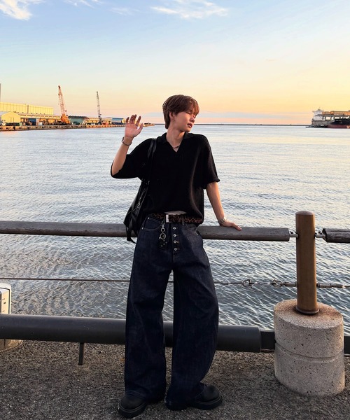 EMMA CLOTHES(エマクローズ)の「short sleeved skipper knit / 半袖スキッパーニット《後藤ファン/daichi別注カラー》(ポロシャツ・メンズ・チャコール/グリーン/ブラック/ブラウン系1/ホワイト系1・L/M)」の14枚目の写真