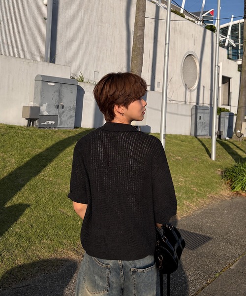 EMMA CLOTHES(エマクローズ)の「short sleeved skipper knit / 半袖スキッパーニット《後藤ファン/daichi別注カラー》(ポロシャツ・メンズ・チャコール/グリーン/ブラック/ブラウン系1/ホワイト系1・L/M)」の19枚目の写真