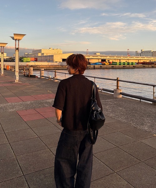 EMMA CLOTHES(エマクローズ)の「short sleeved skipper knit / 半袖スキッパーニット《後藤ファン/daichi別注カラー》(ポロシャツ・メンズ・チャコール/グリーン/ブラック/ブラウン系1/ホワイト系1・L/M)」の22枚目の写真