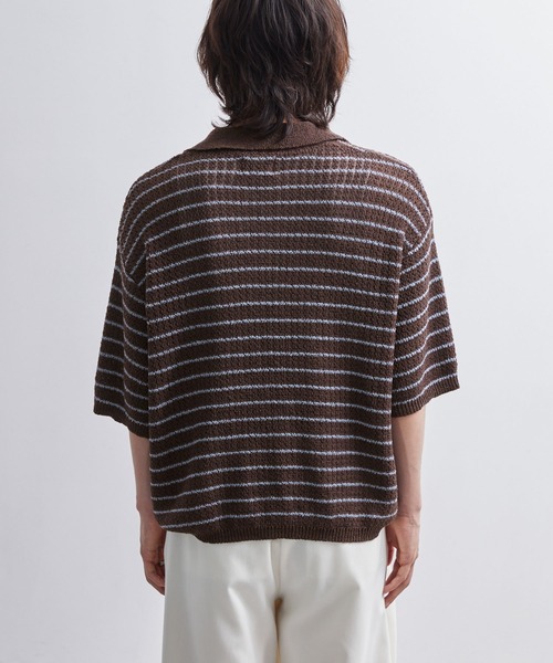 EMMA CLOTHES（エマクローズ）の「short sleeved skipper knit / 半袖スキッパーニット《後藤ファン/daichi別注カラー》（ポロシャツ・メンズ・チャコール/グリーン/ブラック/ブラウン系1/ホワイト系1・L/M）」の13枚目の写真