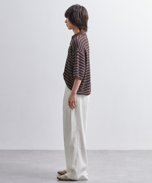 EMMA CLOTHES（エマクローズ）の「short sleeved skipper knit / 半袖スキッパーニット《後藤ファン/daichi別注カラー》（ポロシャツ・メンズ・チャコール/グリーン/ブラック/ブラウン系1/ホワイト系1・L/M）」の17枚目の写真