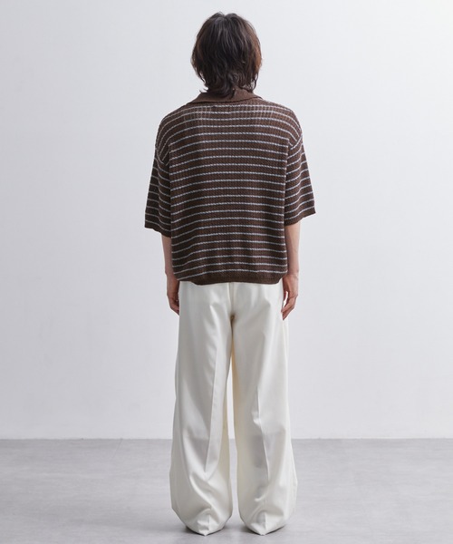 EMMA CLOTHES（エマクローズ）の「short sleeved skipper knit / 半袖スキッパーニット《後藤ファン/daichi別注カラー》（ポロシャツ・メンズ・チャコール/グリーン/ブラック/ブラウン系1/ホワイト系1・L/M）」の18枚目の写真