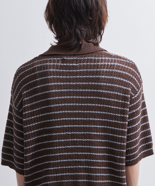 EMMA CLOTHES（エマクローズ）の「short sleeved skipper knit / 半袖スキッパーニット《後藤ファン/daichi別注カラー》（ポロシャツ・メンズ・チャコール/グリーン/ブラック/ブラウン系1/ホワイト系1・L/M）」の20枚目の写真