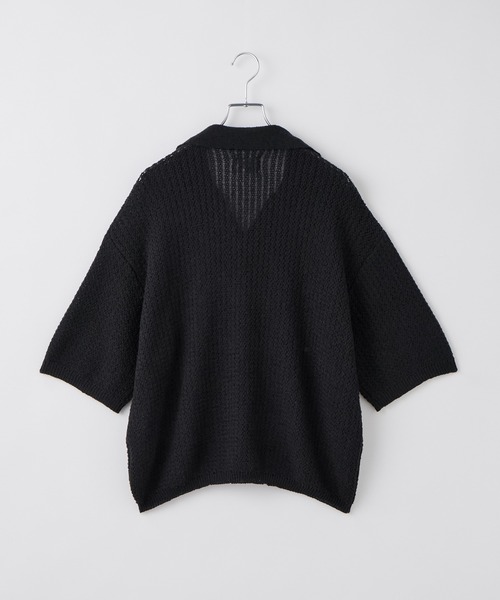 EMMA CLOTHES(エマクローズ)の「short sleeved skipper knit / 半袖スキッパーニット《後藤ファン/daichi別注カラー》(ポロシャツ・メンズ・チャコール/グリーン/ブラック/ブラウン系1/ホワイト系1・L/M)」の7枚目の写真