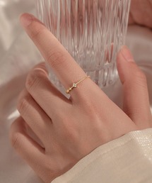 2 色展開 ツイスト ジルコニア オープリング シルバーメッキ インスタ 金属アレルギー対応