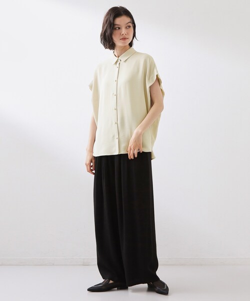 THE SHOP TK （ザ ショップ ティーケー ）の「【ひんやり/防しわ/UV/吸水速乾】襟付き フレンチスリーブシャツ（シャツ/ブラウス・レディース・ナチュラル/ブルー/ダークブラウン/ネイビー・12/13）」の20枚目の写真
