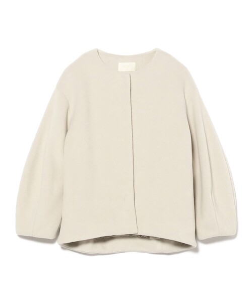 BEAMS HEART(ビームスハート)の「メランジ ノーカラー ジャケット(ノーカラージャケット・レディース・ホワイト系その他5/チャコールグレー・FREE)」の6枚目の写真
