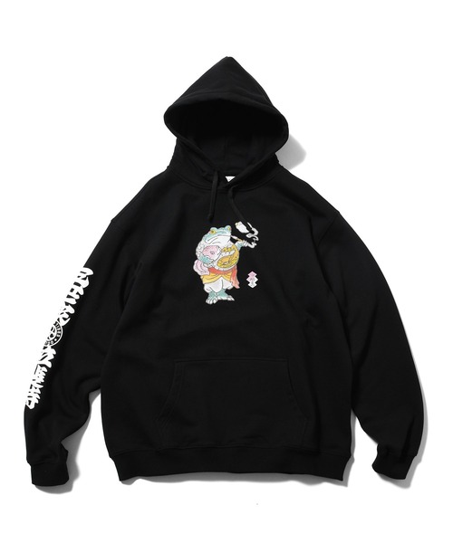 LFYT(エルエフワイティー)の「LFYT ラファイエット【Lafayette】 × スリータイズタトゥー 【THREE TIDES TATTOO】 - プルオーバーフーディー 【HORIMATSU HOODIE LE260502】(パーカー・メンズ・ブラック/オレンジ・M/XXL/XL/L)」の1枚目の写真