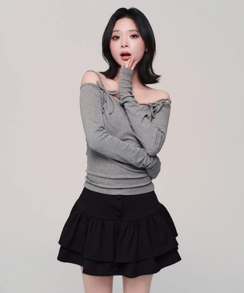 classical frill mini skirt(スカート)|andwang(アンドワン)の classical frill mini skirt(スカート)|andwang(アンドワン)の