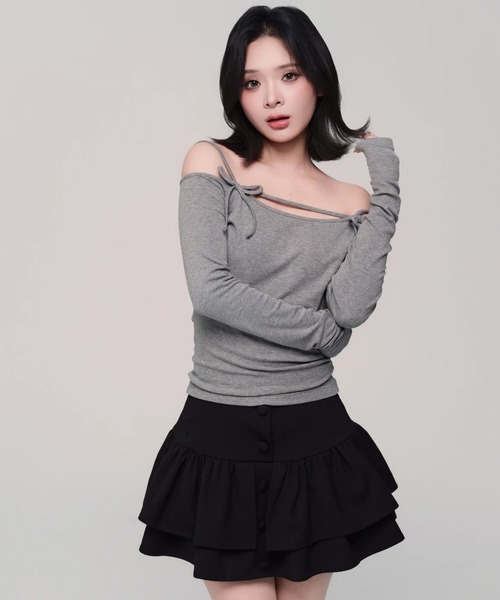 スカート andwang Classical Frill Mini Skirt classical frill mini skirt（スカート）｜andwang（アンドワン）の