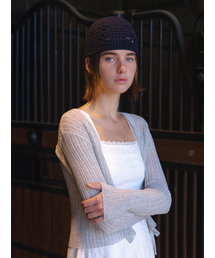 Loana strap knit cardigan (melange gray)