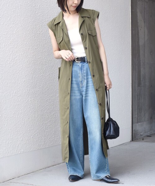 SHIPS Colors(シップス カラーズ)の「SHIPS Colors:〈接触冷感・UVカット・透湿〉ファンクション シャツ ワンピース◇(ワンピース・レディース・ベージュ/オリーブ/ネイビー・ONE SIZE)」の3枚目の写真