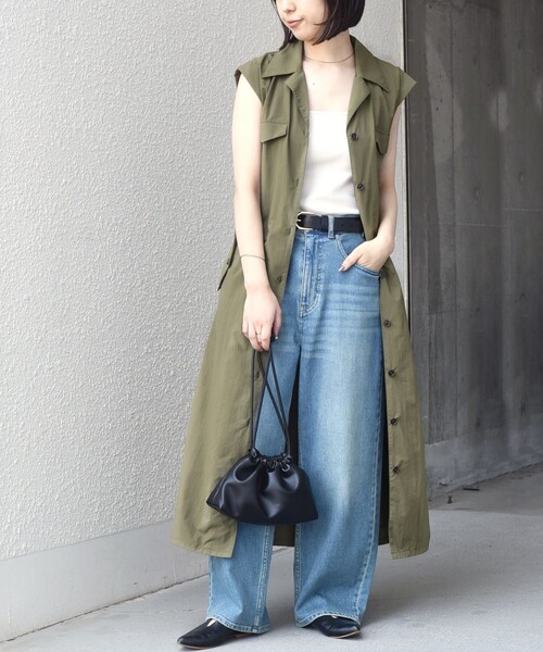 SHIPS Colors(シップス カラーズ)の「SHIPS Colors:〈接触冷感・UVカット・透湿〉ファンクション シャツ ワンピース◇(ワンピース・レディース・ベージュ/オリーブ/ネイビー・ONE SIZE)」の8枚目の写真