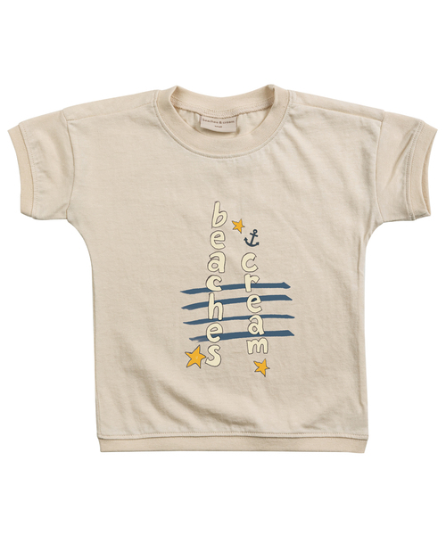 BEACHESAND CREAM KIDS(ビーチスアンドクリームキッズ)の「アンカー レタリング 半袖Tシャツ - バターホワイト(Tシャツ/カットソー・レディース・クリーム・SMALL/MEDIUM/LARGE)」の1枚目の写真