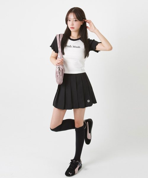 muahmuah（ムーアムーア）の「スティッチラグランフリル半袖Tシャツ [3カラー]（Tシャツ/カットソー・レディース・ホワイト/ライトグレー/ピンク・FREE）」の11枚目の写真