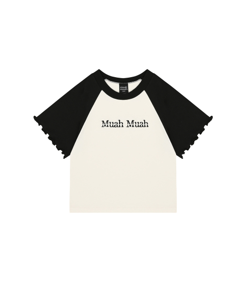 muahmuah（ムーアムーア）の「スティッチラグランフリル半袖Tシャツ [3カラー]（Tシャツ/カットソー・レディース・ホワイト/ライトグレー/ピンク・FREE）」の10枚目の写真