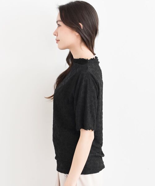 rps(アールピーエス)の「花柄シアーボトルネックT(Tシャツ/カットソー・レディース・アイボリー/ブラック・フリー)」の4枚目の写真