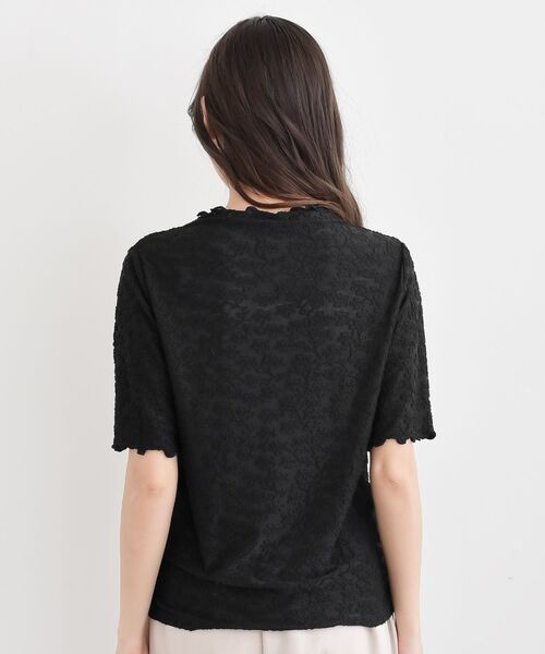 rps(アールピーエス)の「花柄シアーボトルネックT(Tシャツ/カットソー・レディース・アイボリー/ブラック・フリー)」の3枚目の写真