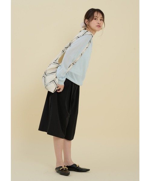 FMiBL(ファミル)の「タックハーフパンツ(その他パンツ・レディース・ブラウン/ブラック・FREE)」の5枚目の写真