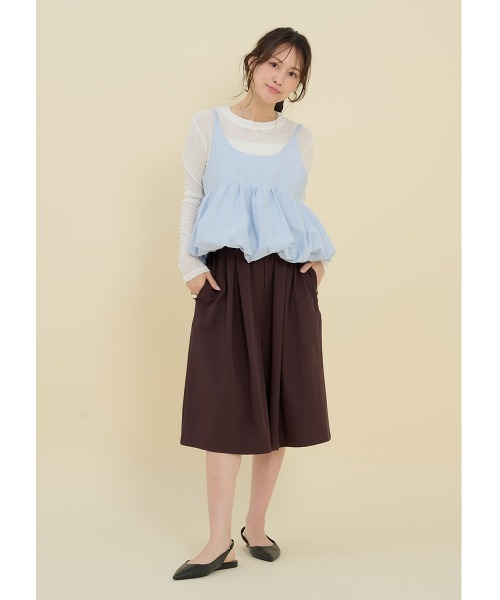 FMiBL(ファミル)の「タックハーフパンツ(その他パンツ・レディース・ブラウン/ブラック・FREE)」の14枚目の写真