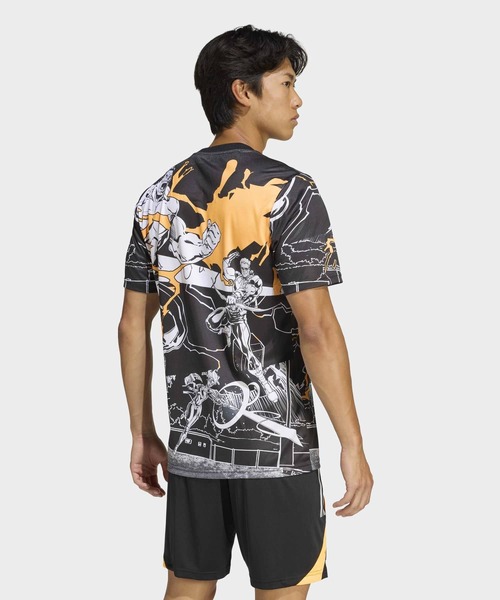 adidas(アディダス)の「オールブラックス マーベル キャプテンズ ラン ジャージー / アディダス adidas(Tシャツ/カットソー・メンズ・ブラック・X-LARGE/MEDIUM/3XL/XX-LARGE)」の2枚目の写真