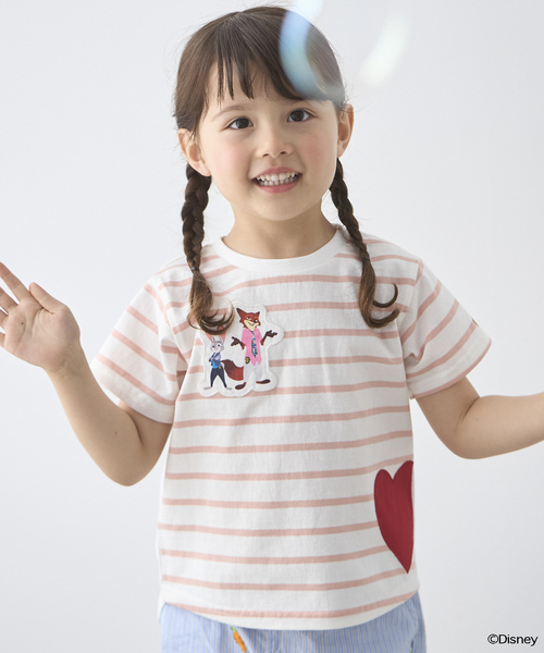 petit main - スゥ出品です♡ セール】【ズートピア】【接触冷感】ハートアップリケTシャツ（Tシャツ