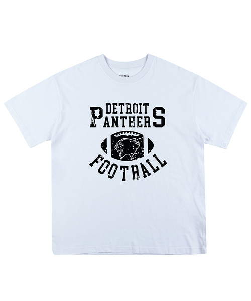 NAVYTEAM（ネイビーチーム）の「PANTHERS FOOTBALL 半袖Tシャツ(7色)（Tシャツ/カットソー・レディース・ブラック/ネイビー/ブラック×グレー/ホワイト×グリーン/イエロー×グレー/ホワイト×ネイビー/ホワイト×ブラック・SMALL/MEDIUM/LARGE/X-LARGE）」の3枚目の写真