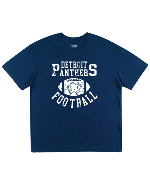 NAVYTEAM（ネイビーチーム）の「PANTHERS FOOTBALL 半袖Tシャツ(7色)（Tシャツ/カットソー・レディース・ブラック/ネイビー/ブラック×グレー/ホワイト×グリーン/イエロー×グレー/ホワイト×ネイビー/ホワイト×ブラック・SMALL/MEDIUM/LARGE/X-LARGE）」の7枚目の写真