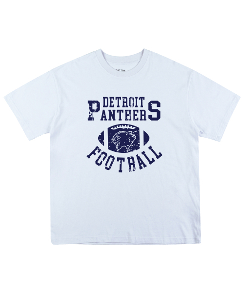 NAVYTEAM（ネイビーチーム）の「PANTHERS FOOTBALL 半袖Tシャツ(7色)（Tシャツ/カットソー・レディース・ブラック/ネイビー/ブラック×グレー/ホワイト×グリーン/イエロー×グレー/ホワイト×ネイビー/ホワイト×ブラック・SMALL/MEDIUM/LARGE/X-LARGE）」の8枚目の写真