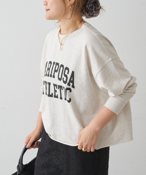 PUAL CE CIN(ピュアルセシン)の「【WEB限定カラーあり】インレイショートプルオーバー(Tシャツ/カットソー・レディース・モカ/ベージュ/ネイビー/ブラウン/オートミール・FREE)」の7枚目の写真
