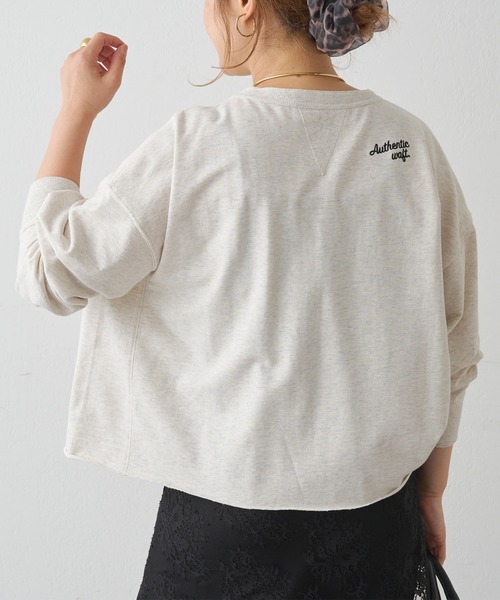 PUAL CE CIN(ピュアルセシン)の「【WEB限定カラーあり】インレイショートプルオーバー(Tシャツ/カットソー・レディース・モカ/ベージュ/ネイビー/ブラウン/オートミール・FREE)」の8枚目の写真