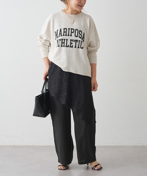 PUAL CE CIN(ピュアルセシン)の「【WEB限定カラーあり】インレイショートプルオーバー(Tシャツ/カットソー・レディース・モカ/ベージュ/ネイビー/ブラウン/オートミール・FREE)」の10枚目の写真