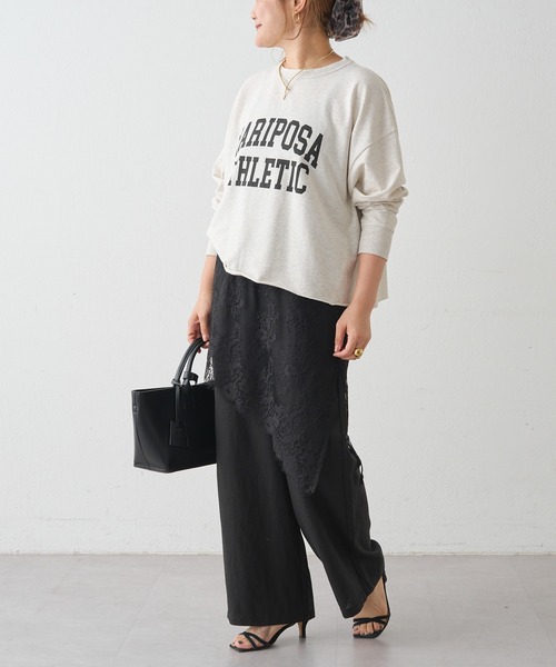 PUAL CE CIN(ピュアルセシン)の「【WEB限定カラーあり】インレイショートプルオーバー(Tシャツ/カットソー・レディース・モカ/ベージュ/ネイビー/ブラウン/オートミール・FREE)」の12枚目の写真
