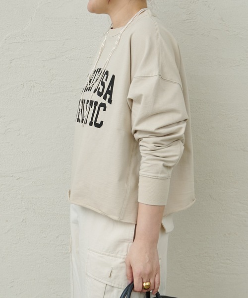 PUAL CE CIN(ピュアルセシン)の「【WEB限定カラーあり】インレイショートプルオーバー(Tシャツ/カットソー・レディース・モカ/ベージュ/ネイビー/ブラウン/オートミール・FREE)」の15枚目の写真