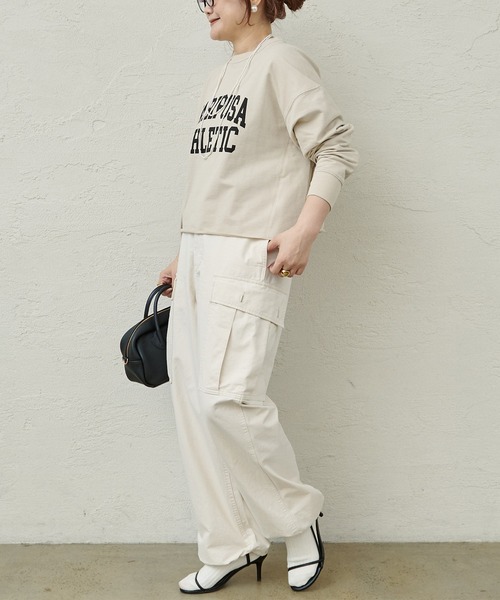 PUAL CE CIN(ピュアルセシン)の「【WEB限定カラーあり】インレイショートプルオーバー(Tシャツ/カットソー・レディース・モカ/ベージュ/ネイビー/ブラウン/オートミール・FREE)」の17枚目の写真